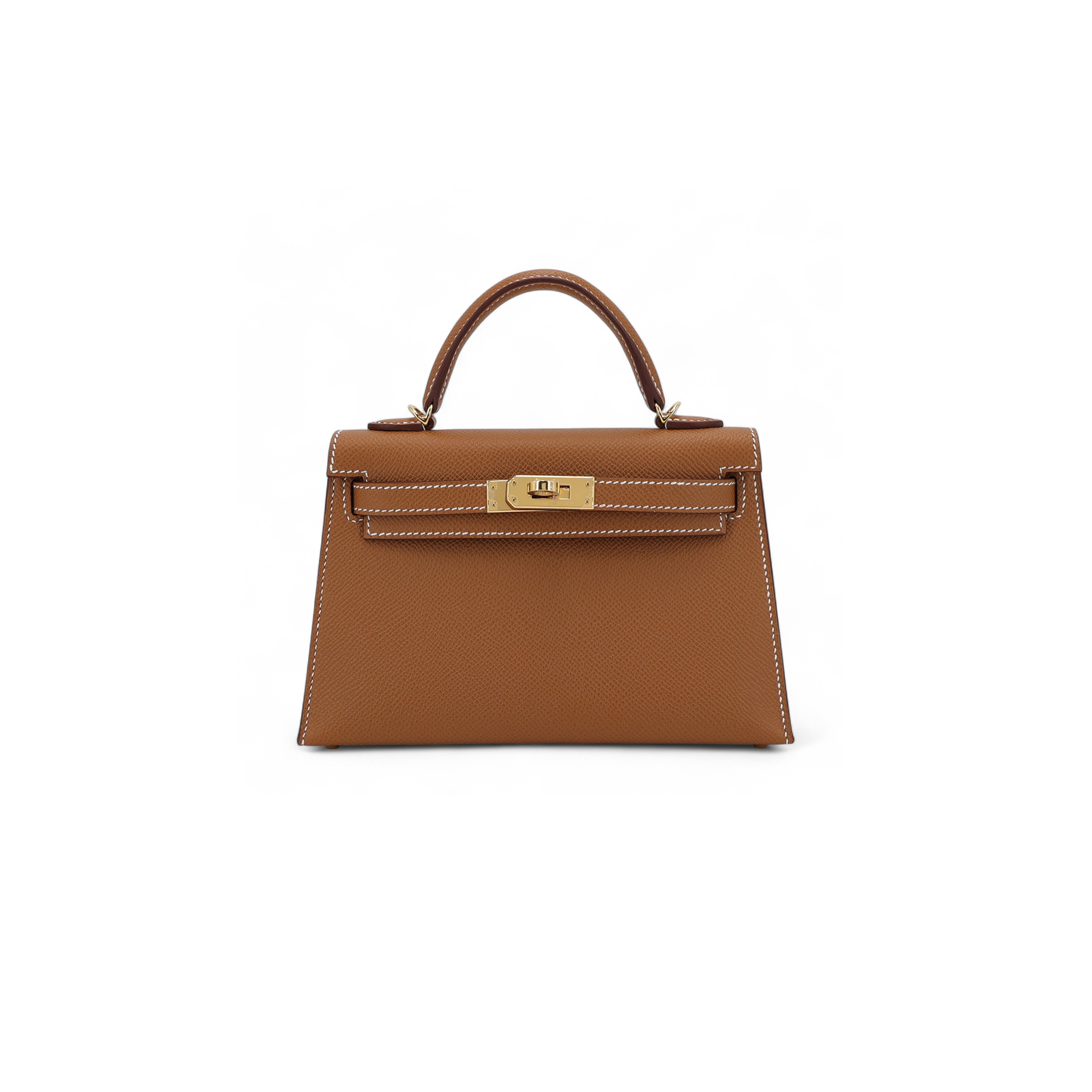 HERMÈS MASTER MINI KELLY SECOND GENERATION GOLDEN BROWN GOLD EPSOM (19*12*5.5cm) 